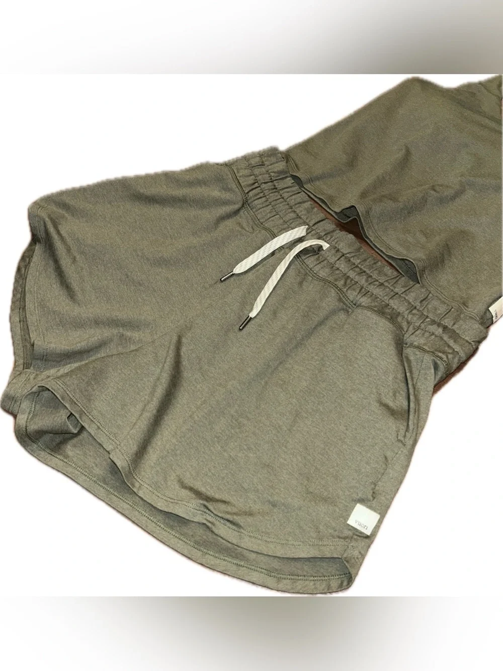 Vuori Halo Performance Dark Metal Heather Olive Gray Tank Top M Shorts L Set